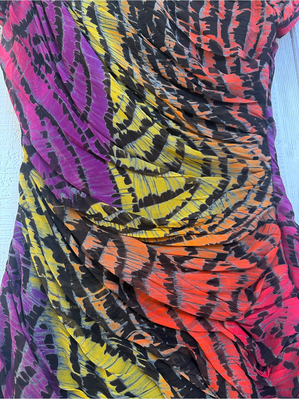 Diane Von Furstenberg Size 2 Silk Erosa Multicolor Short Dress Night Out - Picture 6 of 10